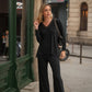 Pantaloni fluidi a gamba dritta con vita elasticizzata