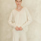Maxi maglia con scollo a V in misto cashmere