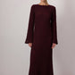 Abito lungo in maglia crochet bordeaux