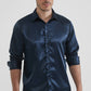 Camicia satinata blu navy senza stiro