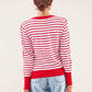 Cardigan in maglia di cotone a righe