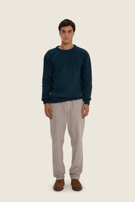 Maglione in maglia blu scuro in cotone biologico