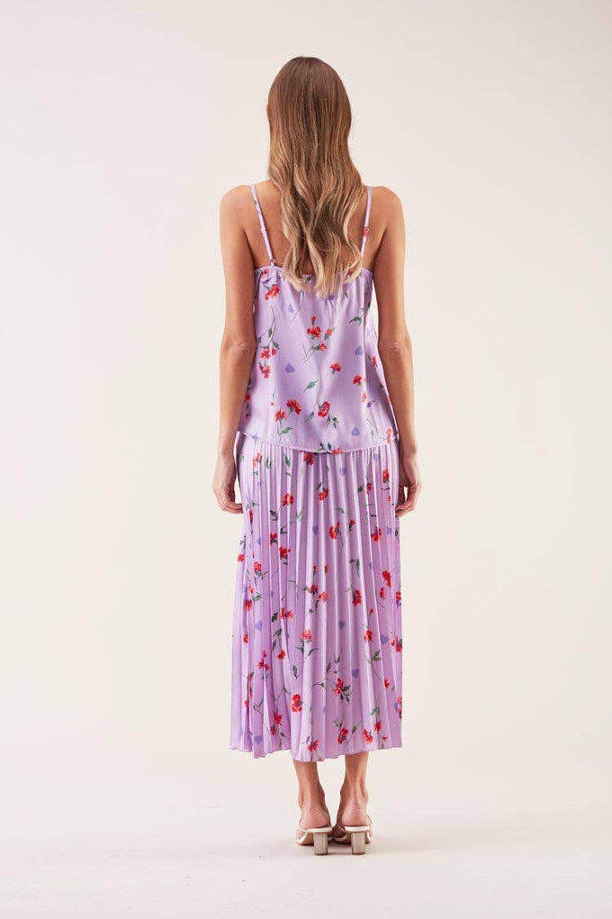 Top lilla con stampa floreale