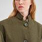 Gilet oversize effetto lana verde oliva