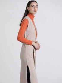 Gilet lungo con cintura