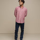 Camicia uomo a righe in cotone misto