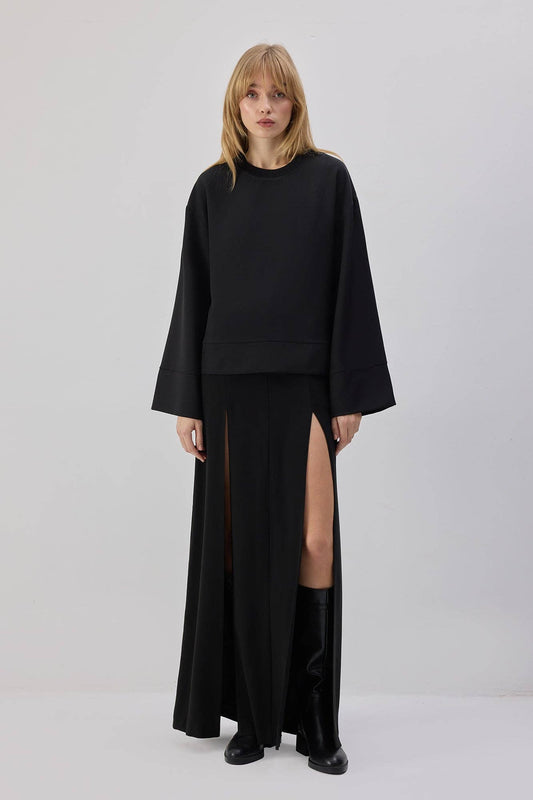 Camicia oversize minimal nera