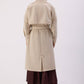 Trench cappotto doppiopetto con colletto dritto e cintura