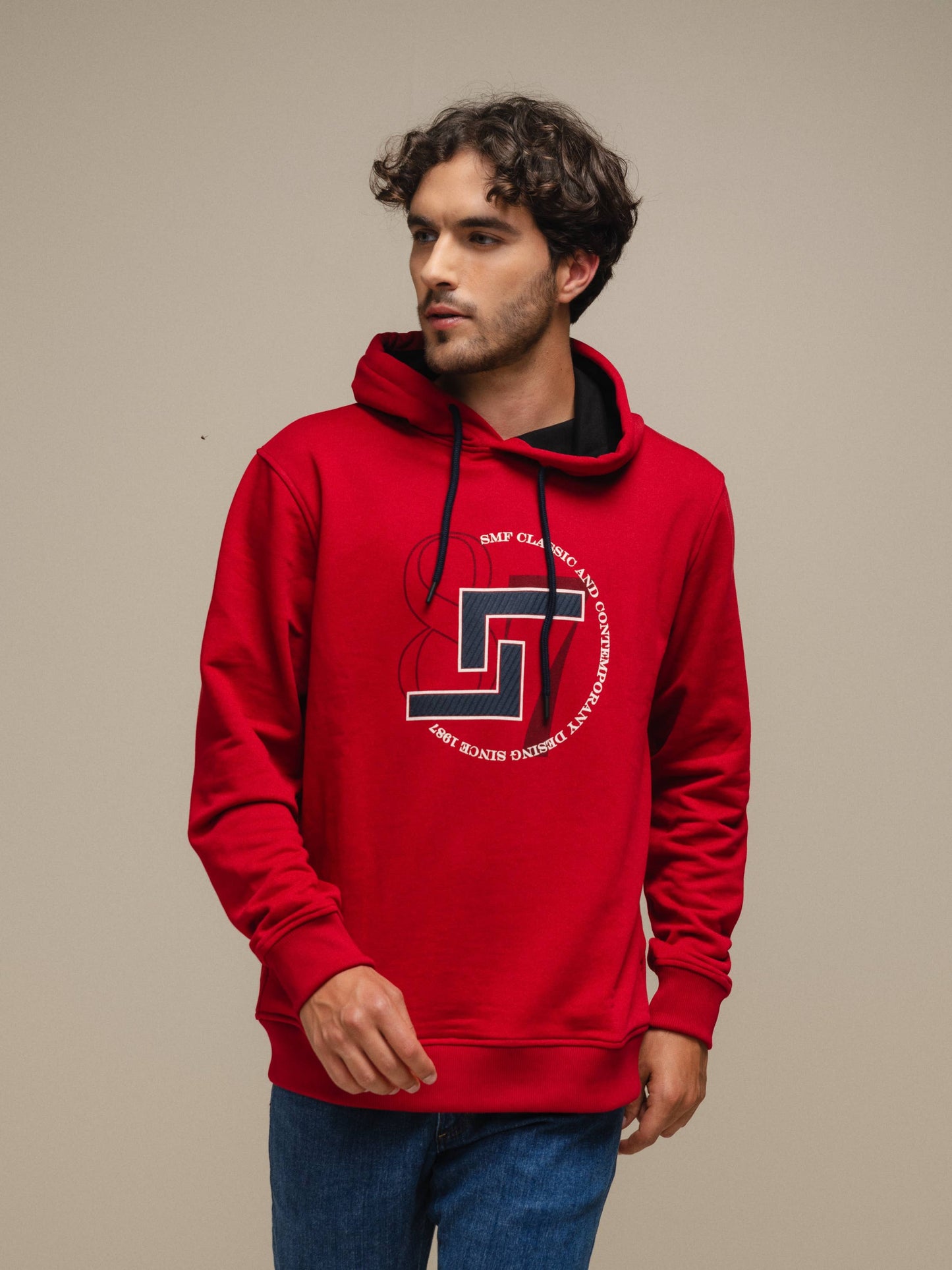 Felpa con cappuccio da uomo con stampa logo