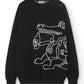 Maglione in cotone biologico con stampa coccodrillo