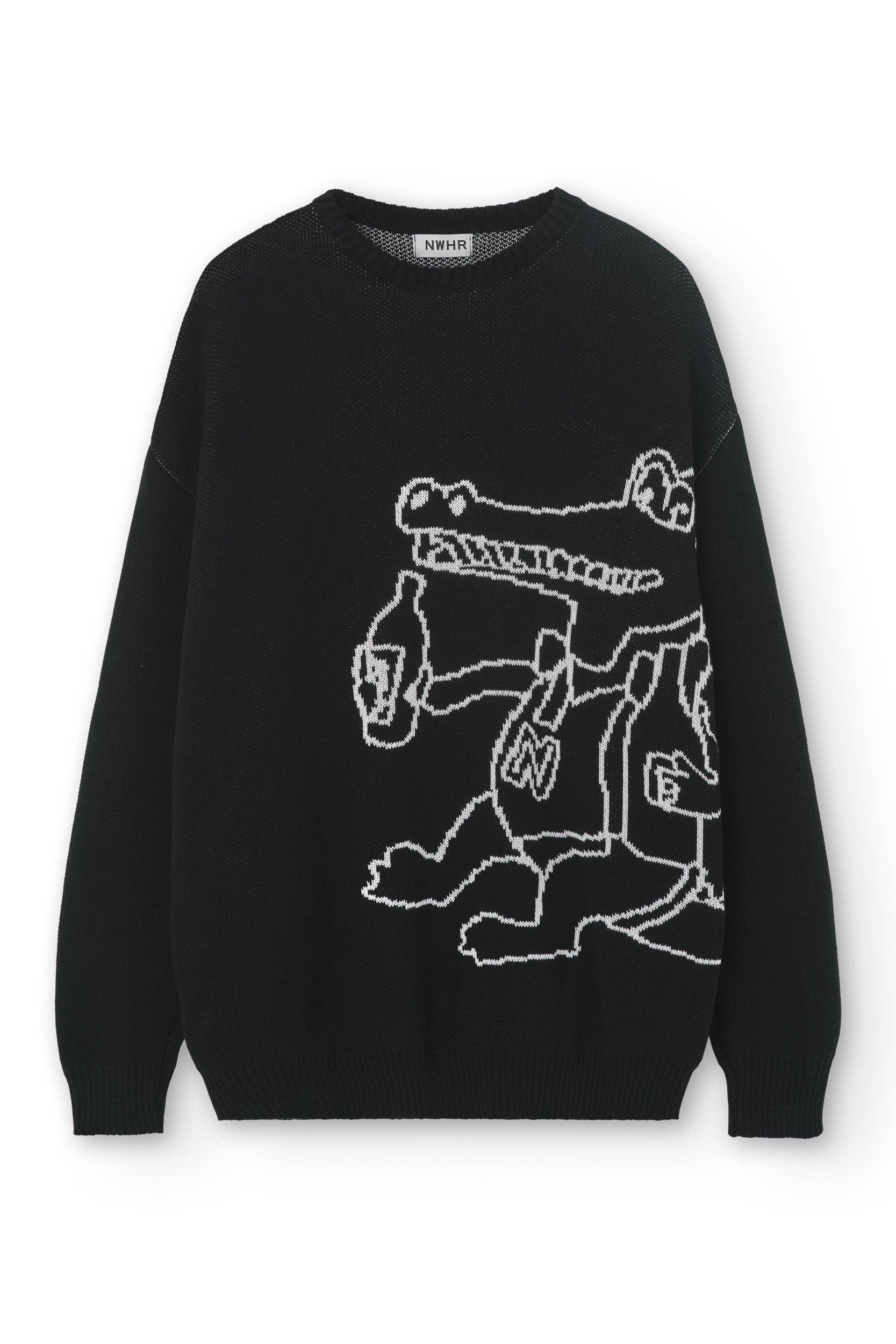 Maglione in cotone biologico con stampa coccodrillo