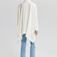 Camicia oversize asimmetrica in cotone con nastri
