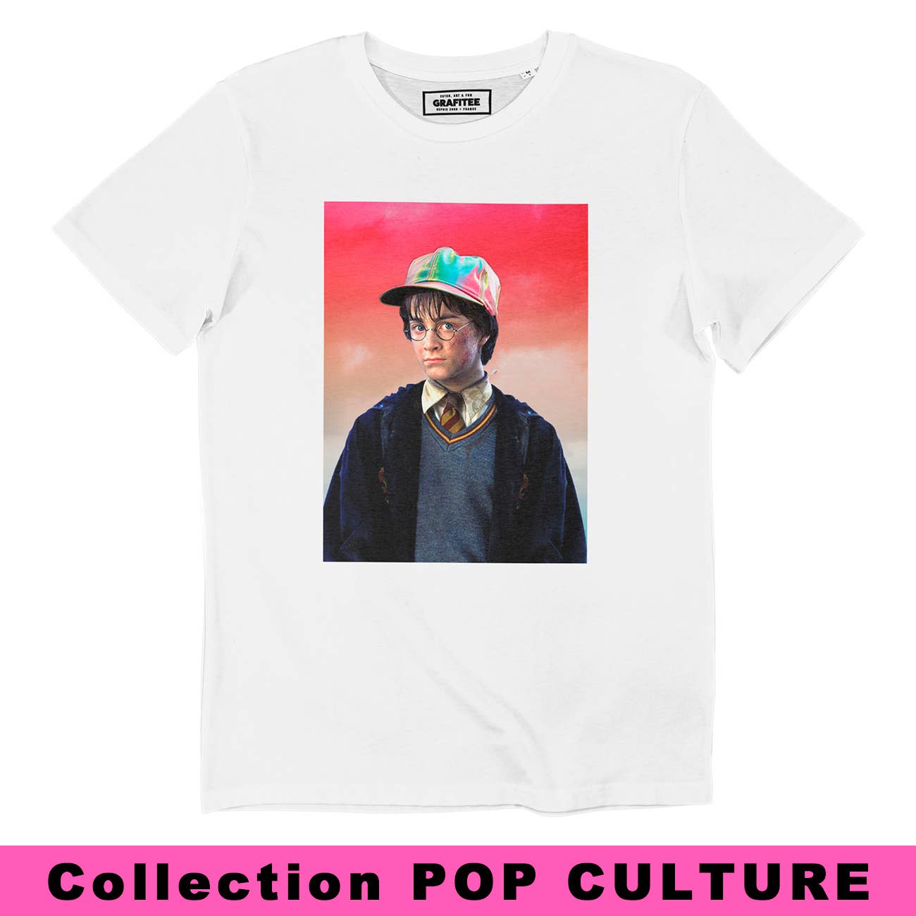 T-shirt Pop Culture con Stampa Grafica in Cotone Biologico