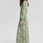 Abito camicia lungo in chiffon a fantasia floreale