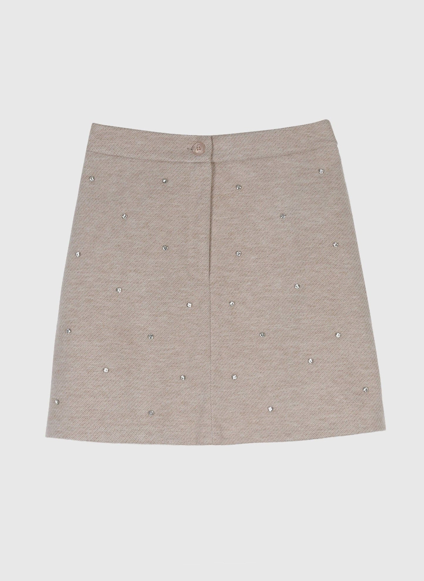 Minigonna Julinia beige con strass