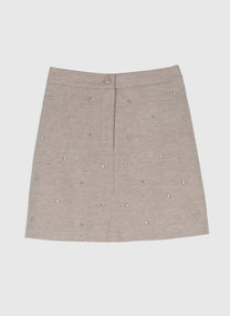 Minigonna Julinia beige con strass