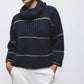 Maglione a righe in maglia con collo morbido