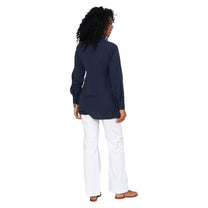 Camicia estiva blu navy in cotone e lino