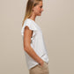 Blusa fluida con scollo a V e maniche arricciate