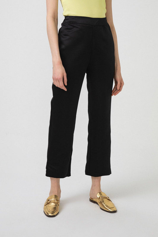 Pantaloni in raso con bottoni