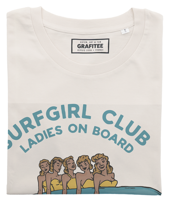 T-shirt Surfgirl Club in cotone biologico con stampa surf