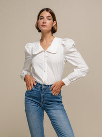 Camicia in cotone 100% con colletto maxi