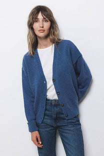 Cardigan in maglia con scollo a V e bottoni