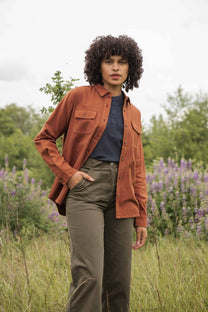 Camicia overshirt Lenon melange terracotta