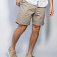 Pantaloncini chino elasticizzati beige da uomo