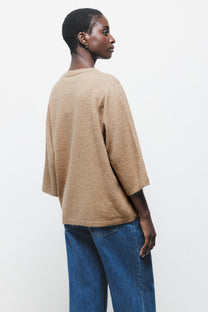 Cardigan in maglia rasata con maniche a tre quarti