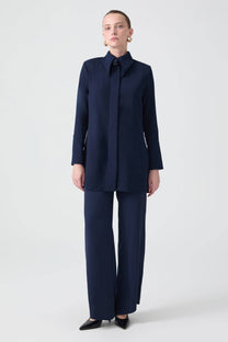 Camicia in crêpe con dettagli in paillettes