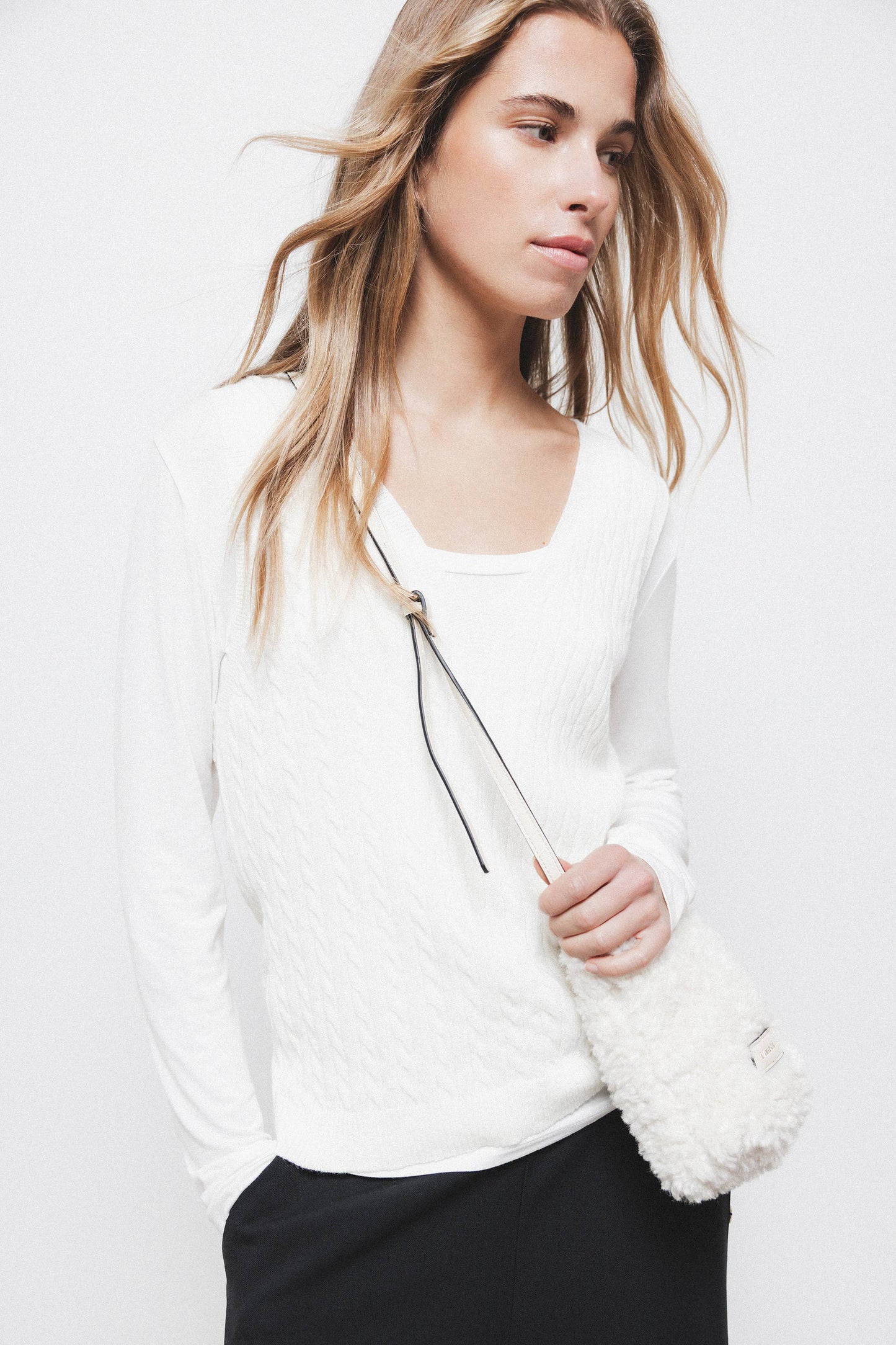 Gilet in maglia strutturata con scollo a V