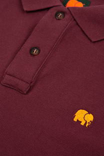 Polo Essential in Cotone Biologico Bordeaux