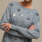 Maglione donna con paillettes a pois