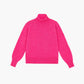 Maglione dolcevita oversize fucsia morbido