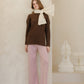 Pantaloni estivi cropped in cotone e lino blu navy