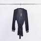 Cardigan lungo a coste con cintura