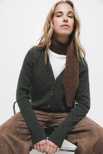 Cardigan in maglia strutturata con scollo a V