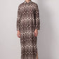 Abito camicia maxi in cotone con stampa ikat