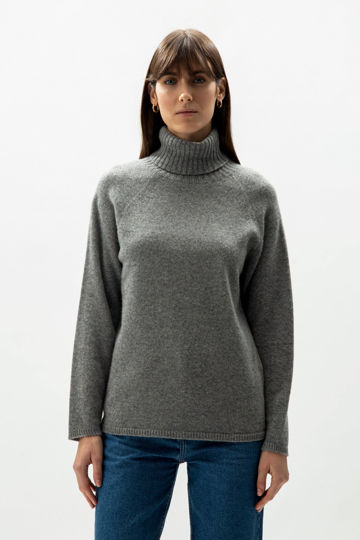 Maglione dolcevita in misto cashmere senza cuciture