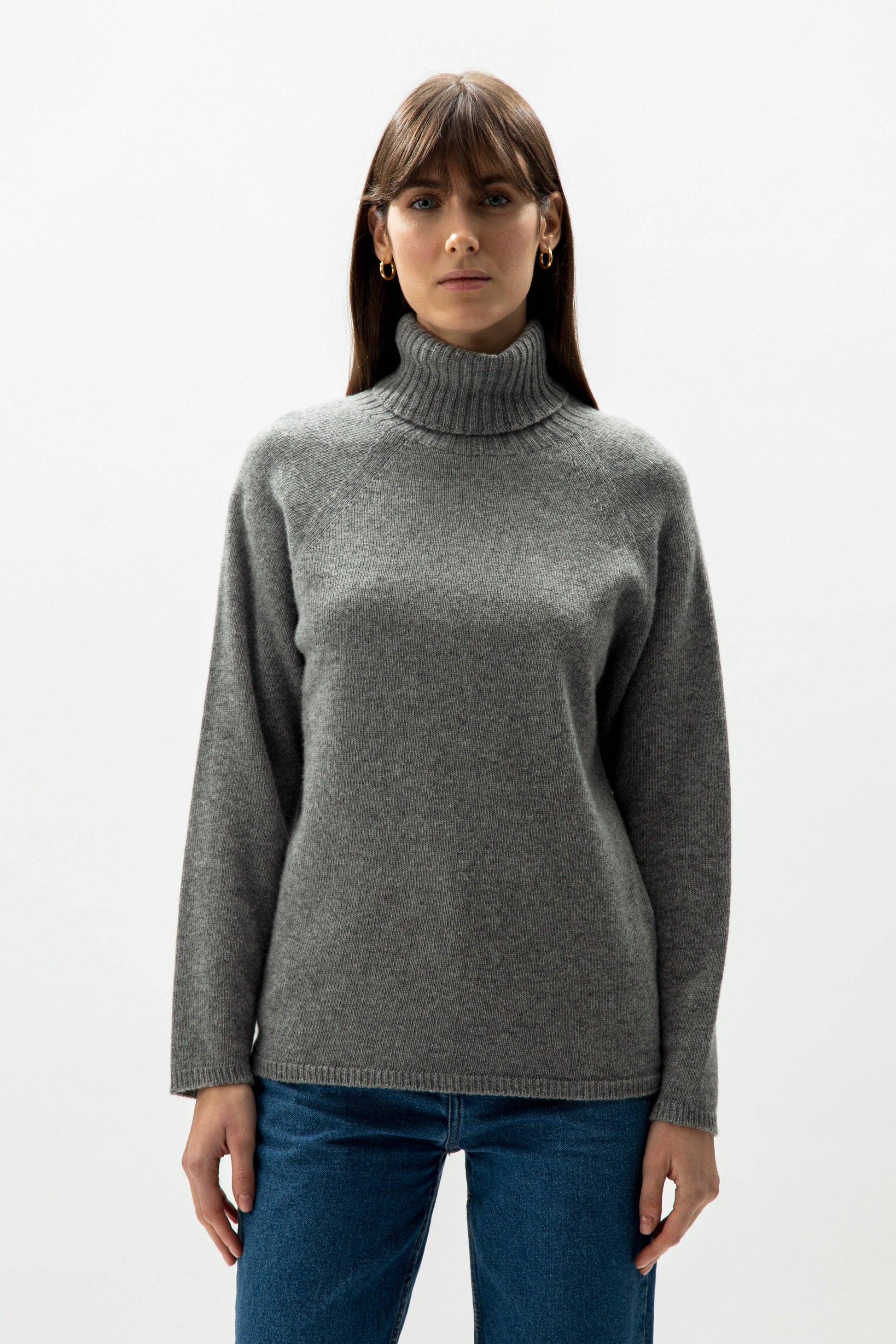 Maglione dolcevita in misto cashmere senza cuciture