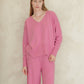 Maxi maglia con scollo a V in misto cashmere