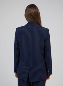 Blazer oversize gessato blu navy