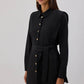 Camicia lunga in popeline con cintura
