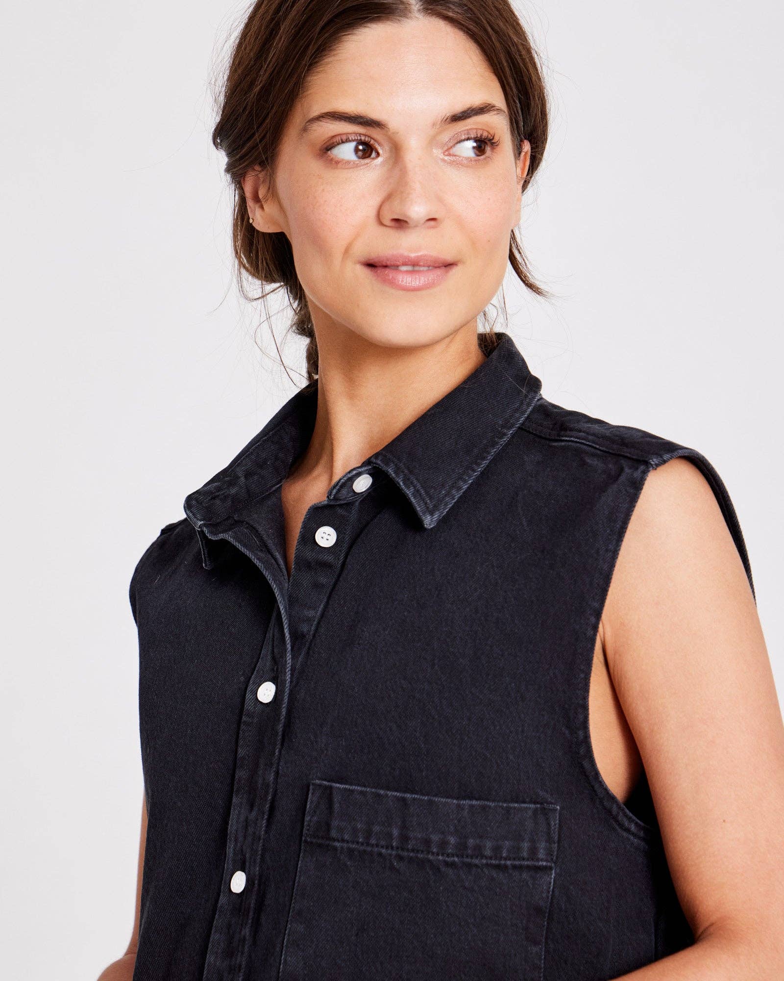 Gilet in denim Rita nero