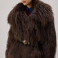 Cappotto corto in pelliccia sintetica