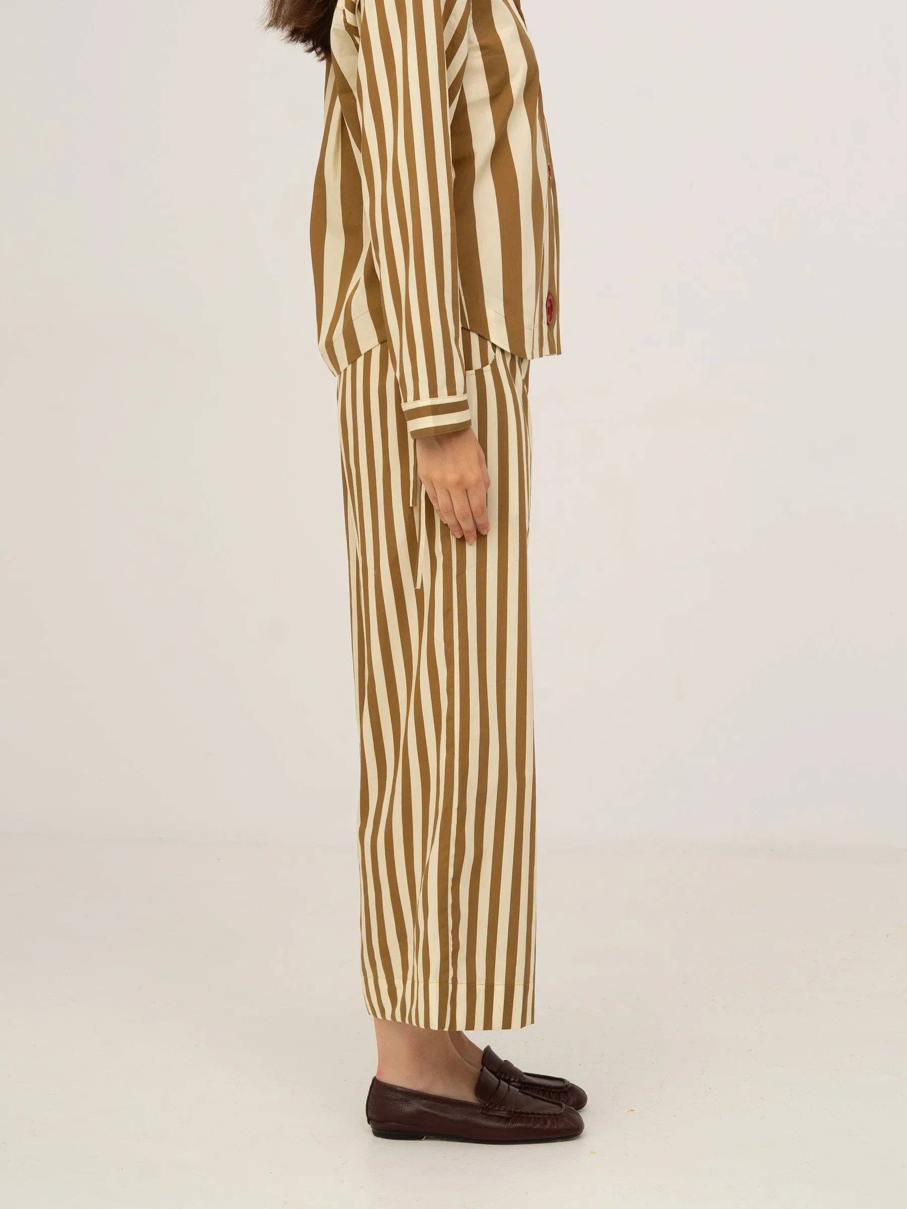 Pantaloni a righe a gamba larga
