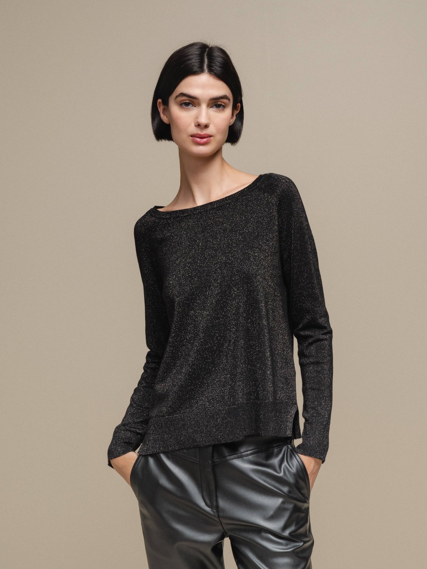 Maglione in maglia lurex da donna