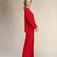 Maxi maglia oversize in misto cashmere con scollo a V e spacchi laterali