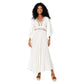 Abito lungo estivo boho in cotone con scollo a V
